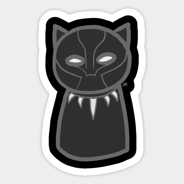 Chibi Black Panther Sticker by Ginger_Gari